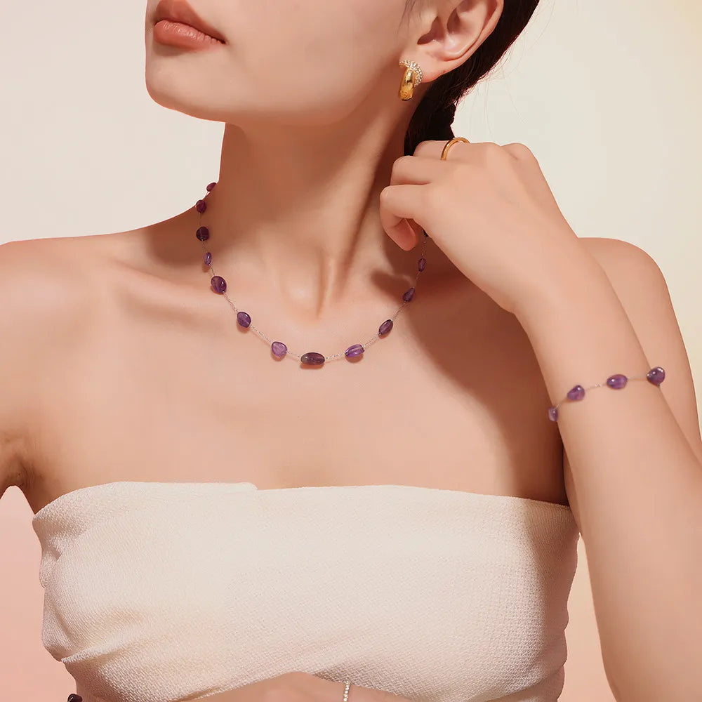 Violet Edge Necklace & Bracelet Set