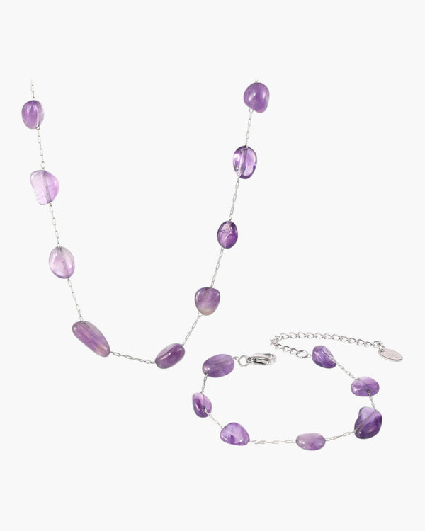 Violet Edge Necklace & Bracelet Set
