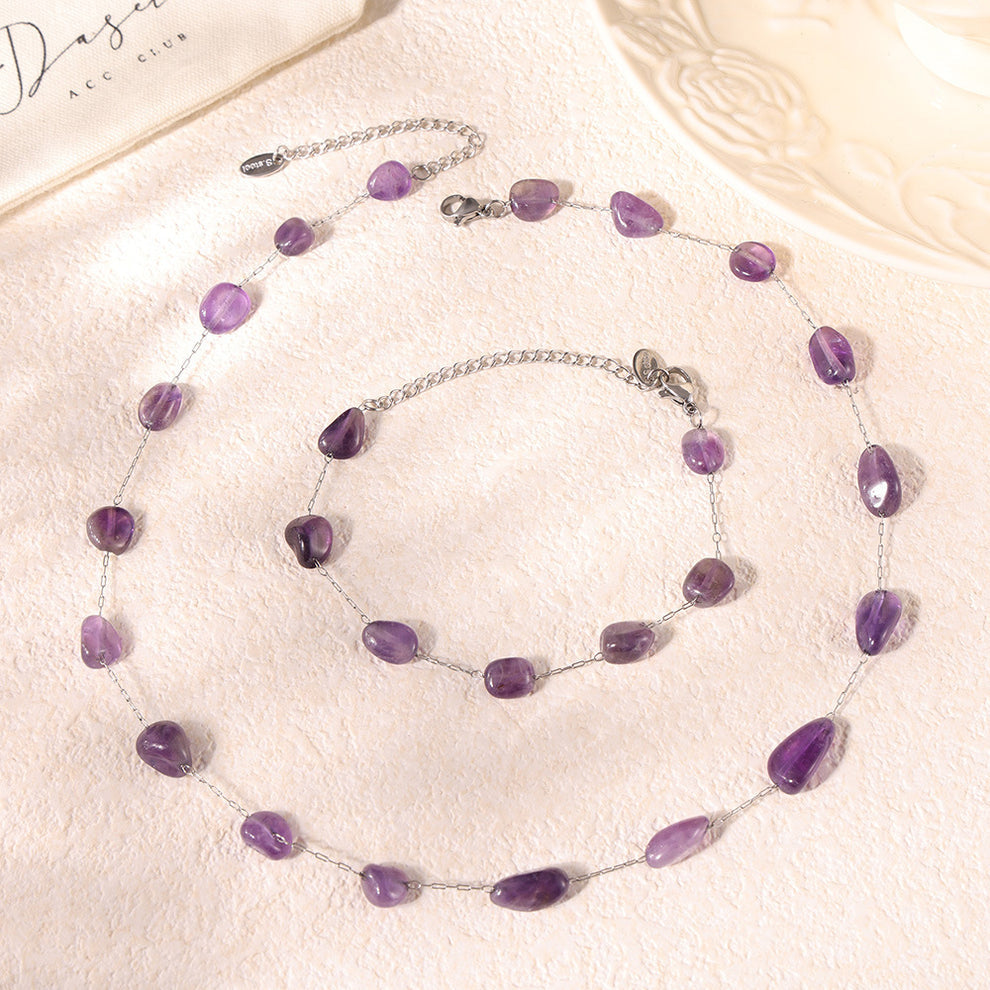 Violet Edge Necklace & Bracelet Set