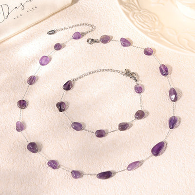 Violet Edge Necklace & Bracelet Set